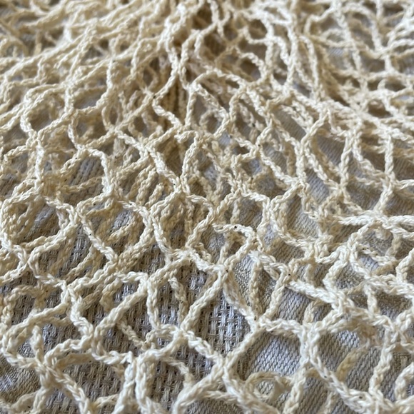 NWT Cream color cotton Mesh Net Shopping Market Beach fruits veggies Tote Bag - Picture 2 of 6
